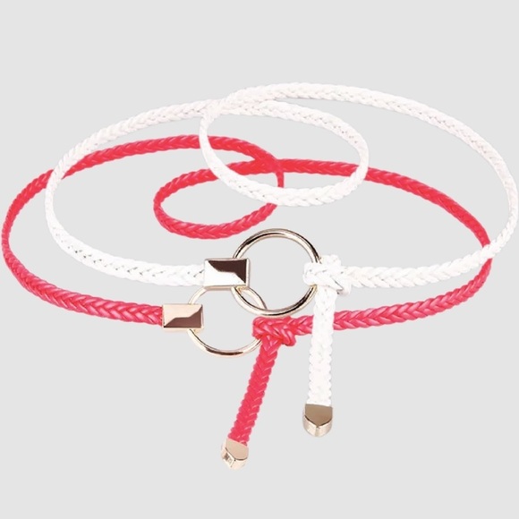 PU Leather Circle Tie Belt Set of 2 - Picture 1 of 3